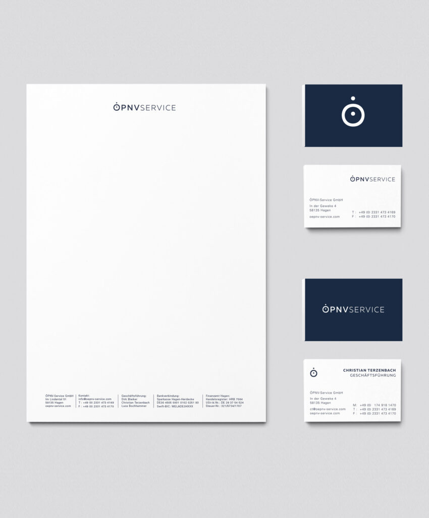 Oepnv Service GmbH Visitenkarten und Briefbogen