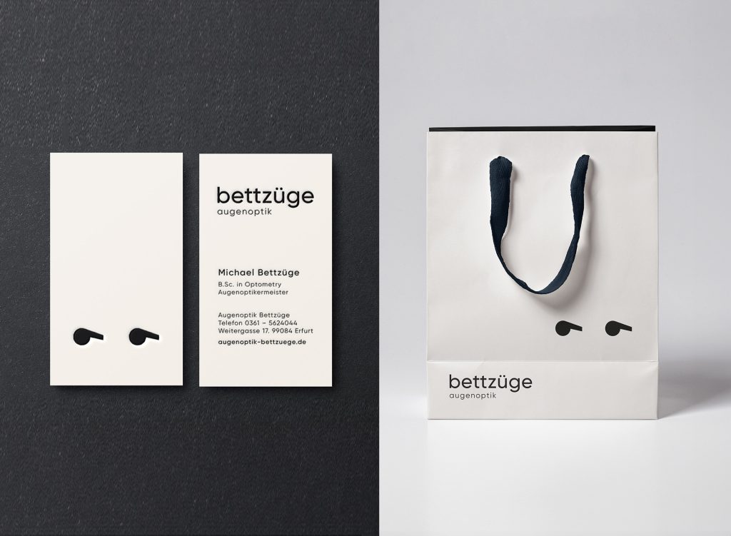 Bettzuege Visitenkarte und Tasche